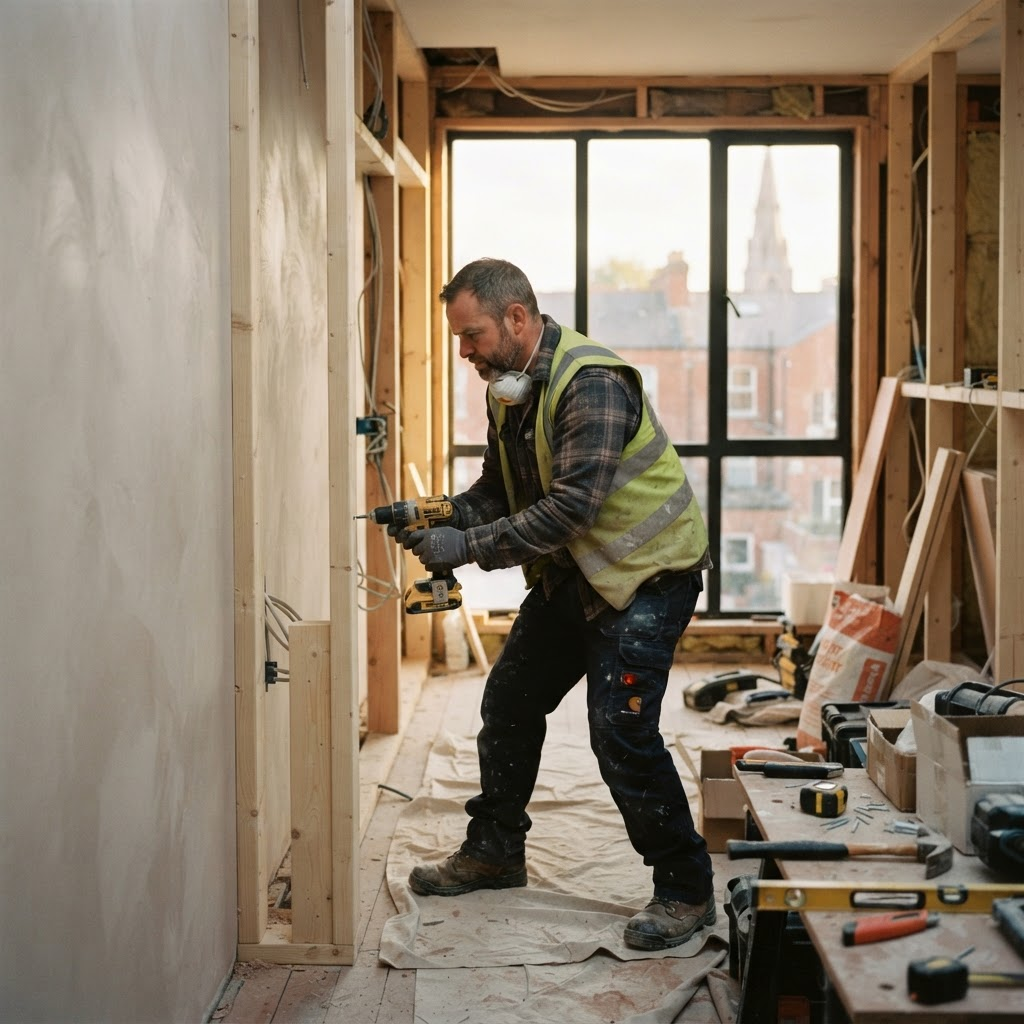 DCD Construction tradesperson working on a Dublin home renovation